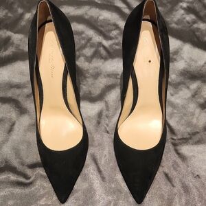 Rossi of Milano Black Stiletto Heels with Pointed Toe and Suede Finish